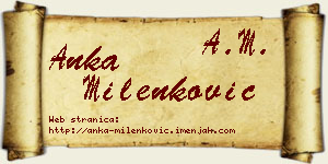 Anka Milenković vizit kartica